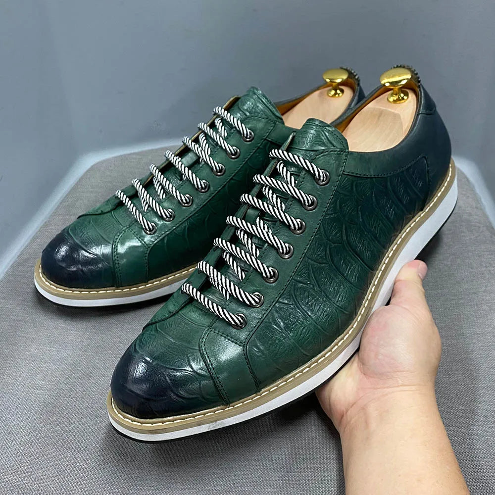Men's European Style Casual Shoes Real Cow Leather
