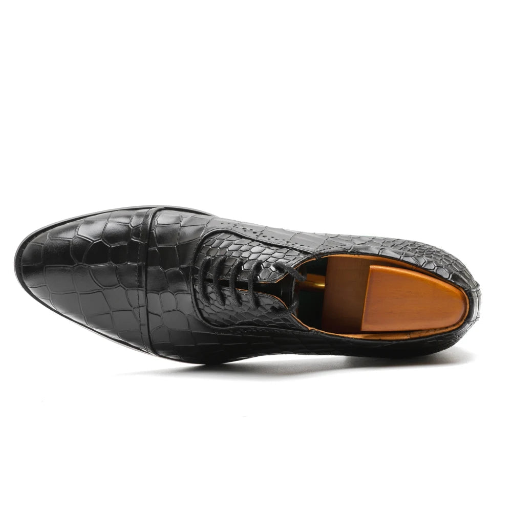 Handmade Crocodile Leather Oxfords Shoes