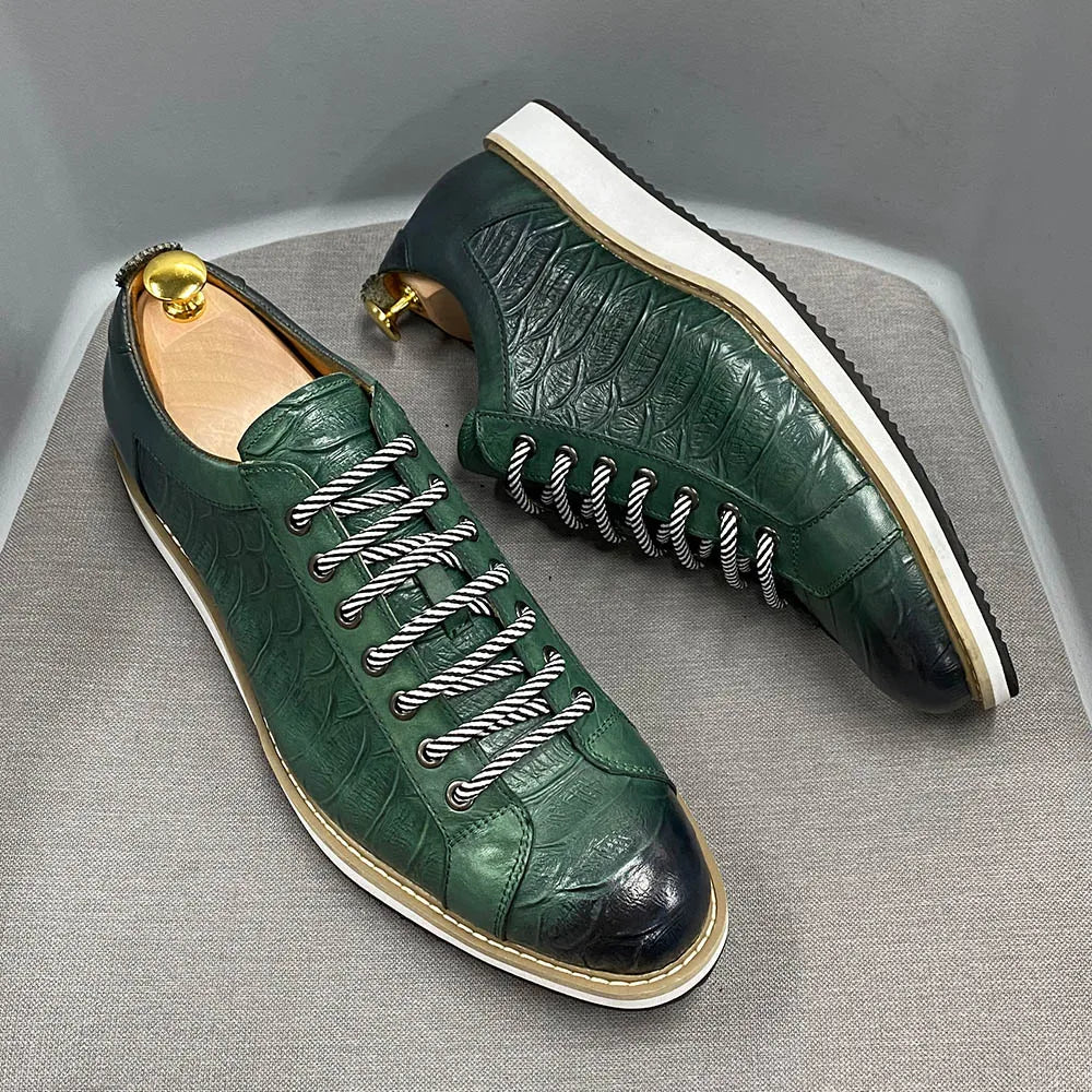 Men's European Style Casual Shoes Real Cow Leather