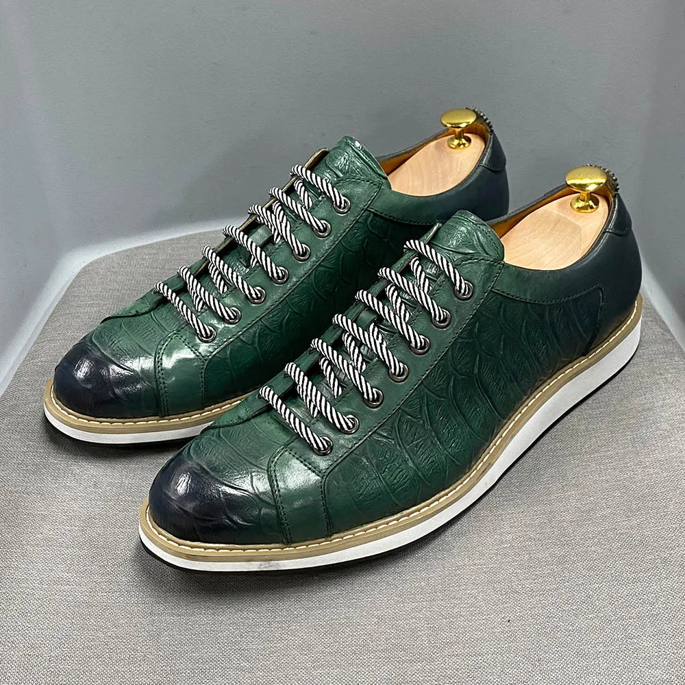 Men's European Style Casual Shoes Real Cow Leather