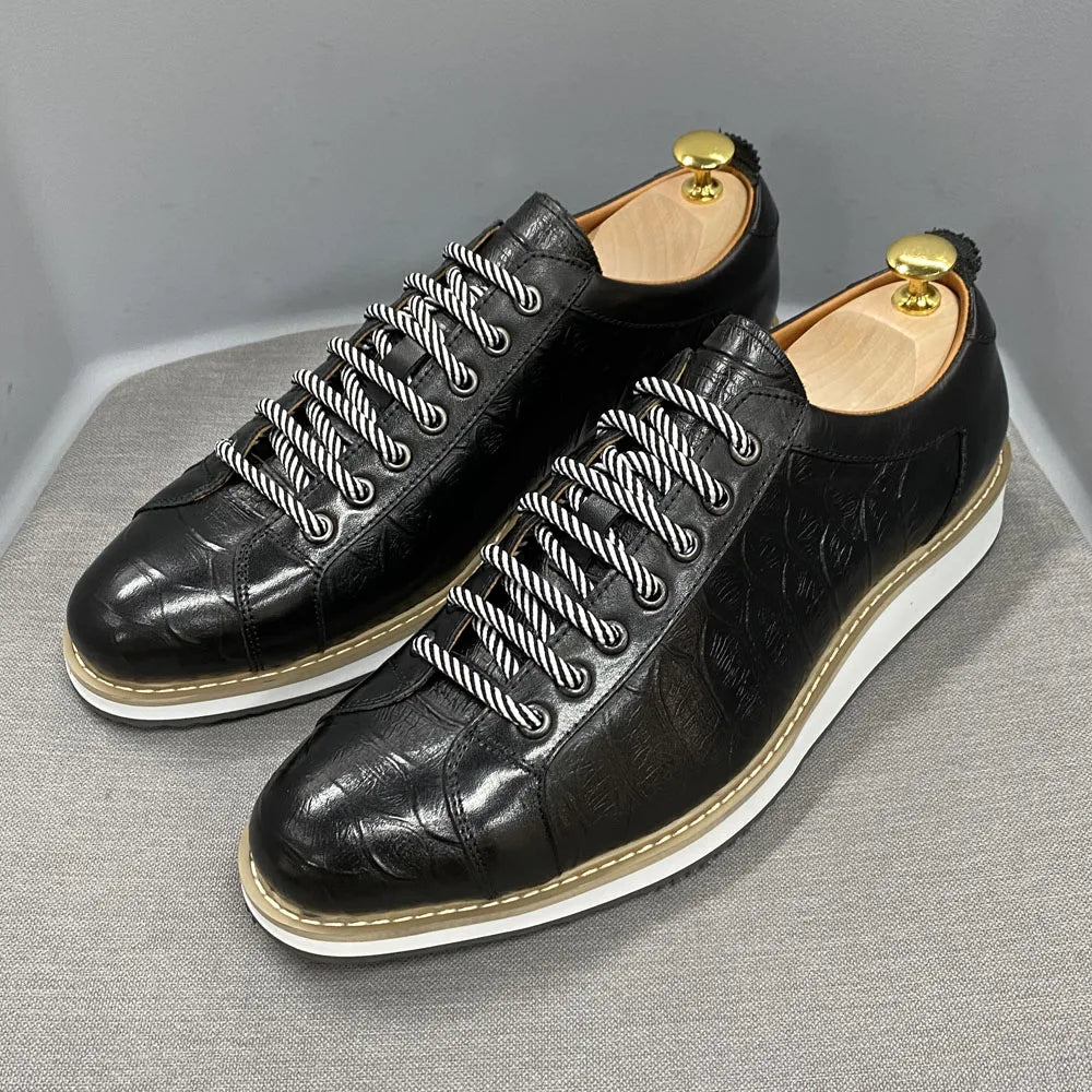 Men's European Style Casual Shoes Real Cow Leather