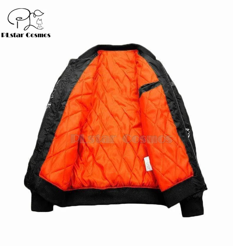 Red-crowned crane art 3D Men's bomber jackets H