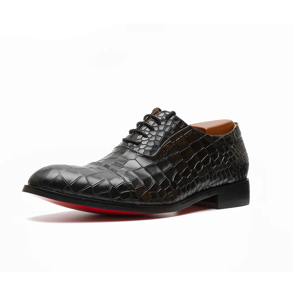 Handmade Crocodile Leather Oxfords Shoes