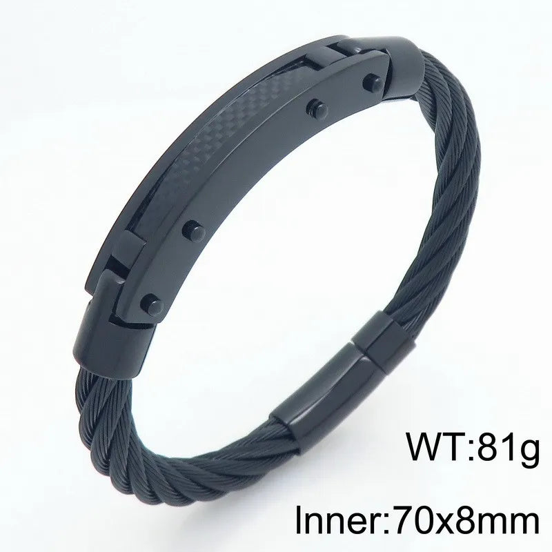 Men's Curved Carbon Fiber Wrap Bracelet
