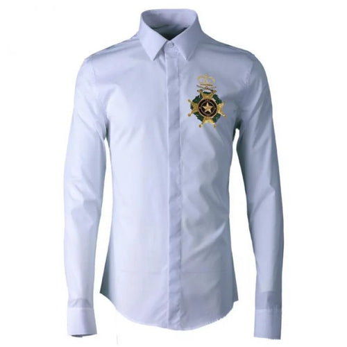 Embroidered Men Shirt Fashion New 100% Cotton Men
