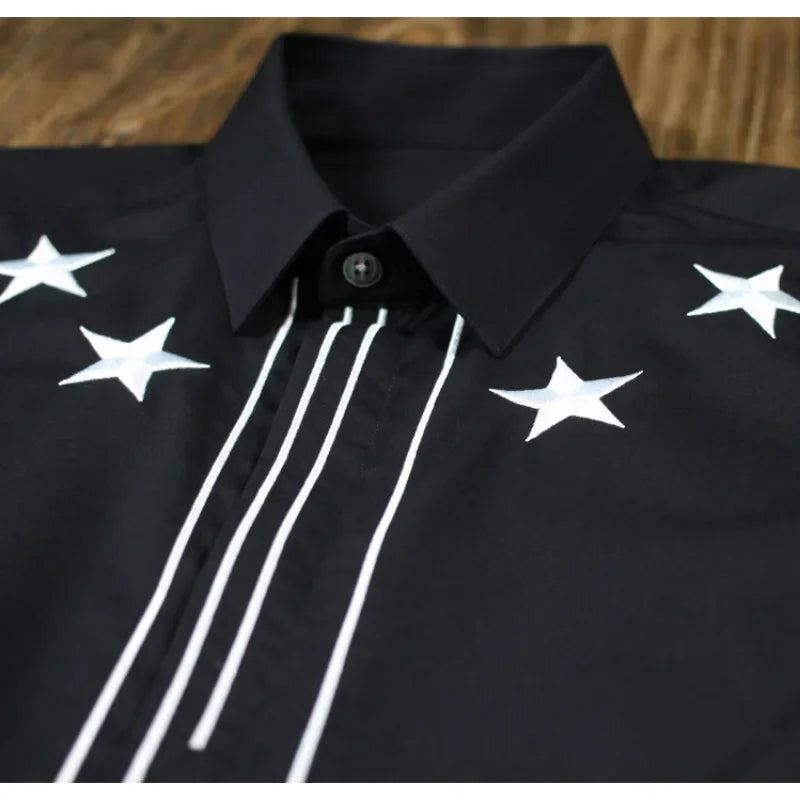 Cotton Shirt Men Fashion New Pentagram