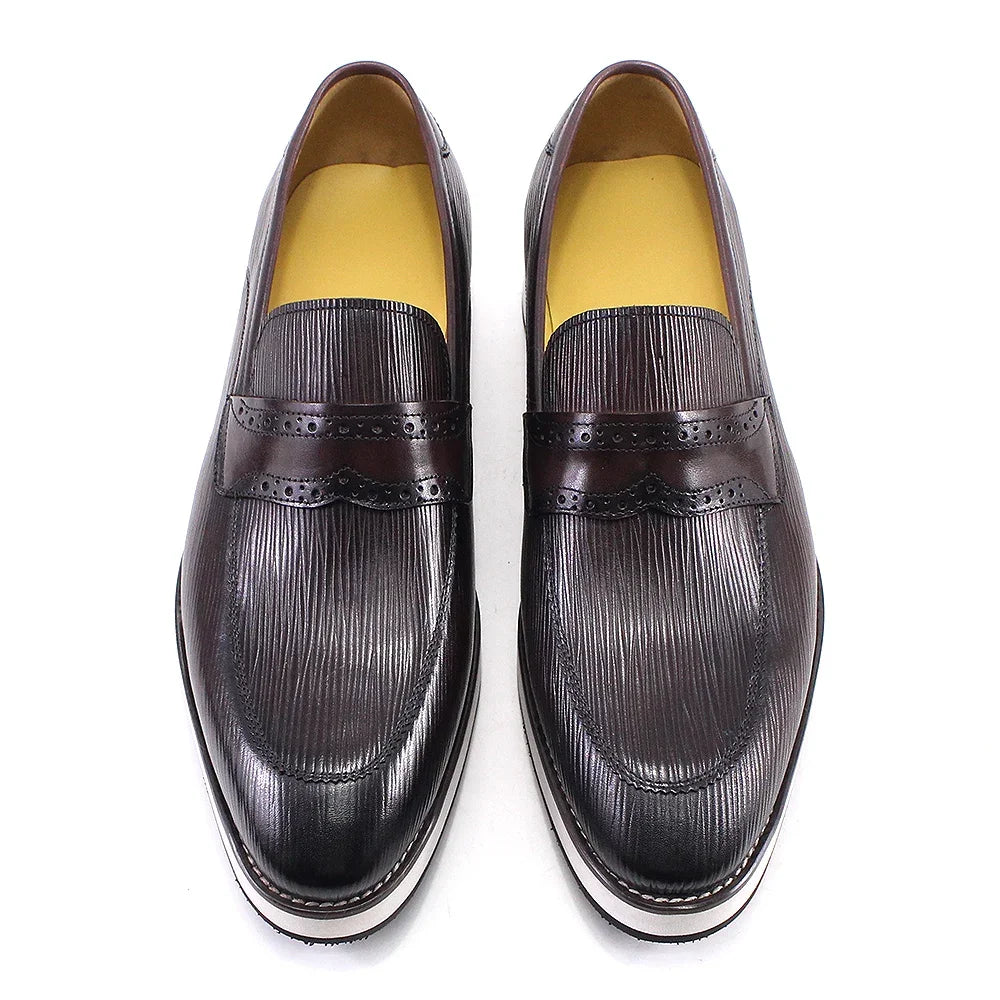 Men's Genuine Leather Loafers Slip-On Casual Shoes Handmade Comfortable Flat Sneakers for Daily Office Outdoor Street Wear