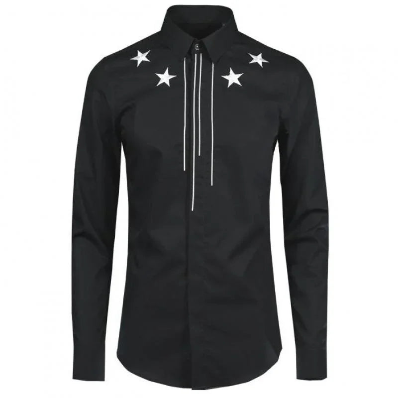 Cotton Shirt Men Fashion New Pentagram