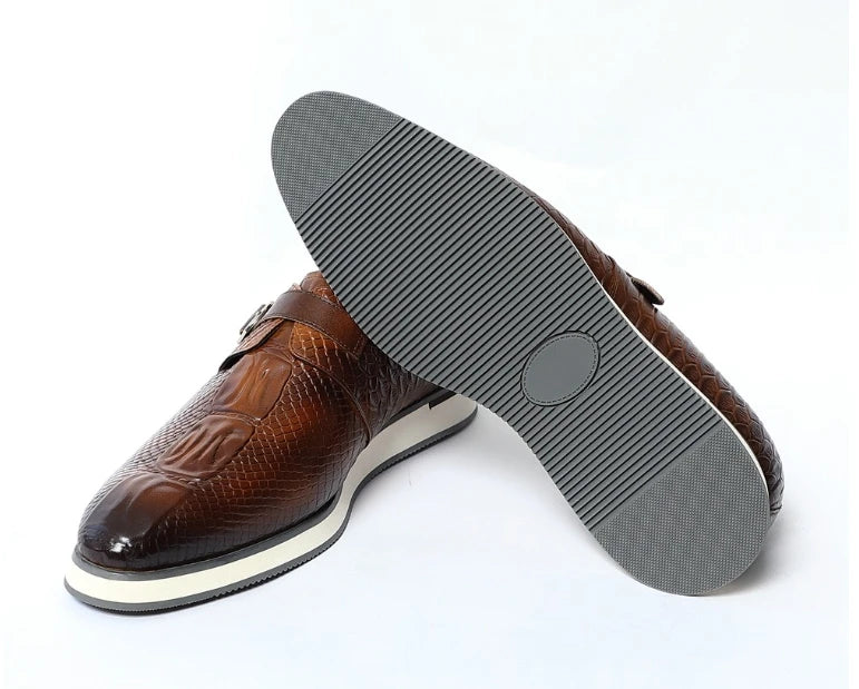 New Genuine Leather Casual Shoes for Men Sneakers Soild Blue Black Sports Style Carved Breathable Business Social Flat Shoe