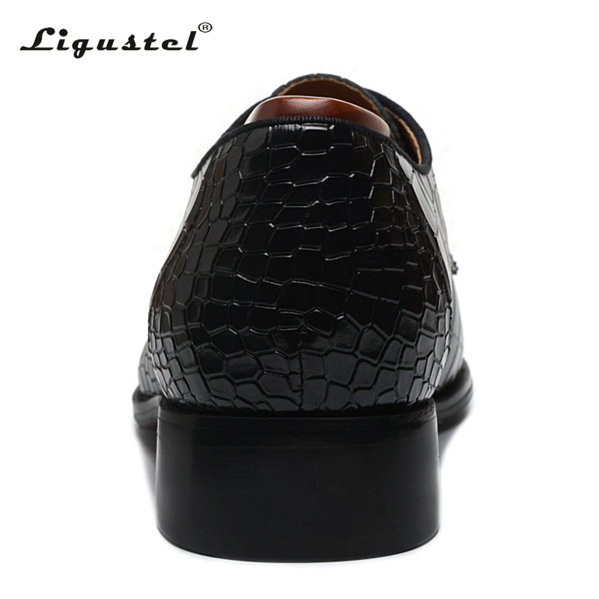 Ligustel Shoes for Men Handmade Black Leather Red Bottom Lace-up Casual Dress Shoes Luxury Wedding Party Oxfords Plus Size 13
