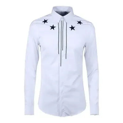 Cotton Shirt Men Fashion New Pentagram