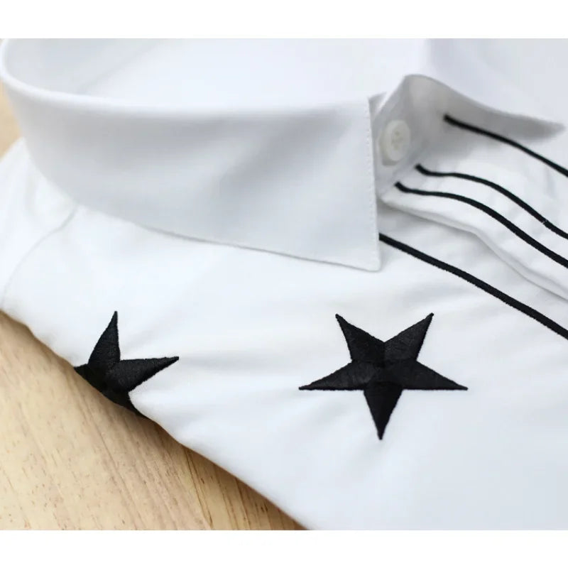 Cotton Shirt Men Fashion New Pentagram