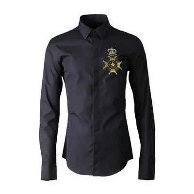 Embroidered Men Shirt Fashion New 100% Cotton Men