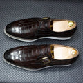Men's Leather Casual Shoes Crocodile Pattern Luxury