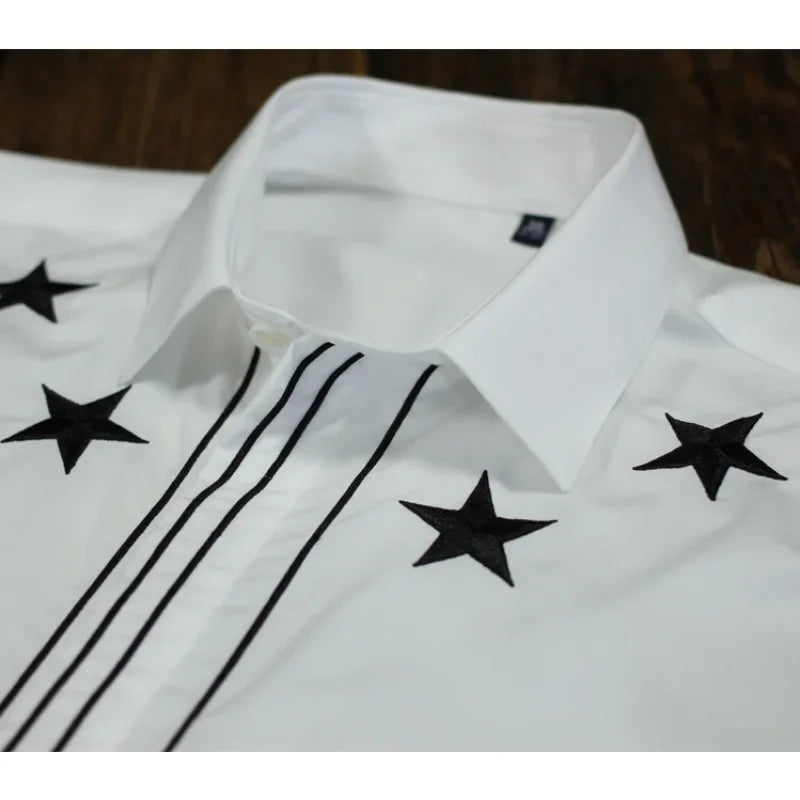 Cotton Shirt Men Fashion New Pentagram