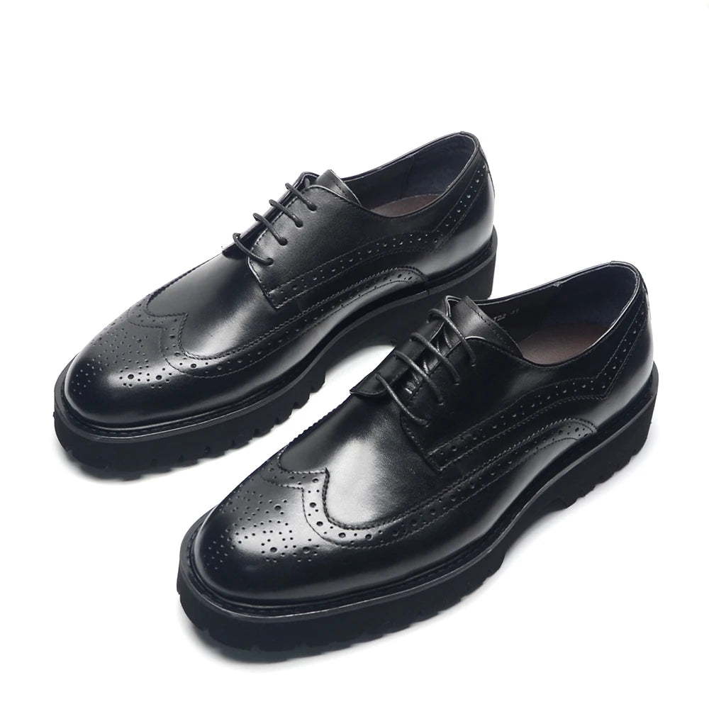 Soft Chunky Sole Men's Derby Dress Shoes Genuine Leather