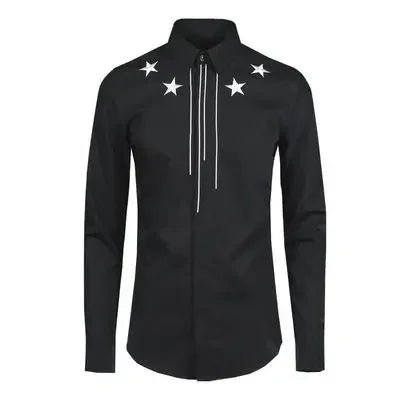 Cotton Shirt Men Fashion New Pentagram