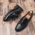Classic Brogues Leather Shoes Men Chunky Tassel Loafers Man Casual Business Shoes Men Dress Office Social Leather Shoes Male
