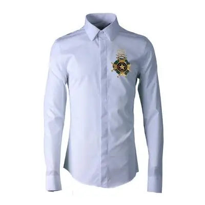 Embroidered Men Shirt Fashion New 100% Cotton Men
